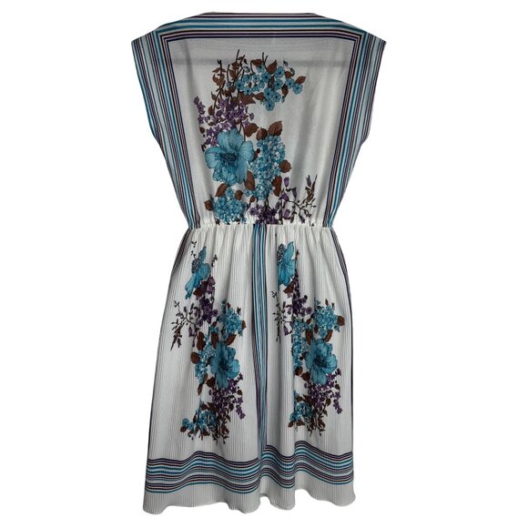 VTG 90s SzS Melissa Petites Floral Accordion Pleated Elastic Waist Dress Cottage - Picture 7 of 7